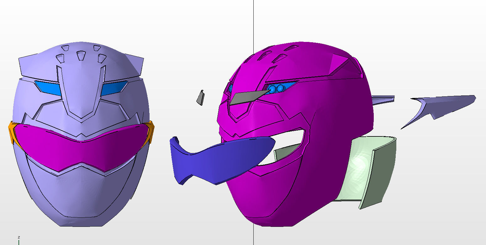 Power ranger red Go-Buster helmet 3D print model_2