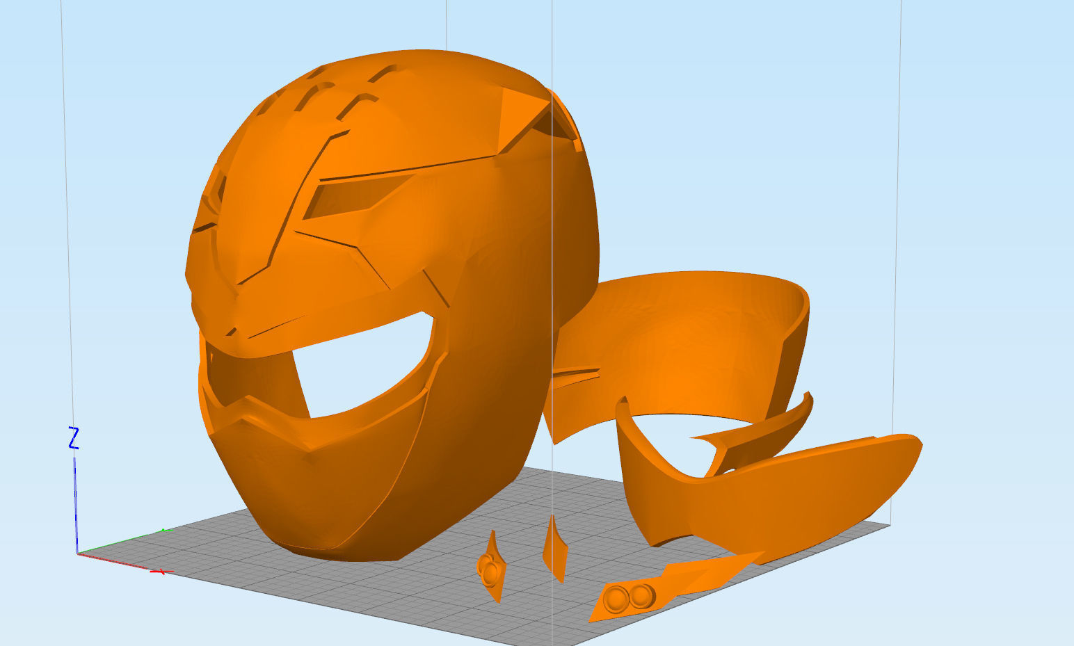 Power ranger red Go-Buster helmet 3D print model_3