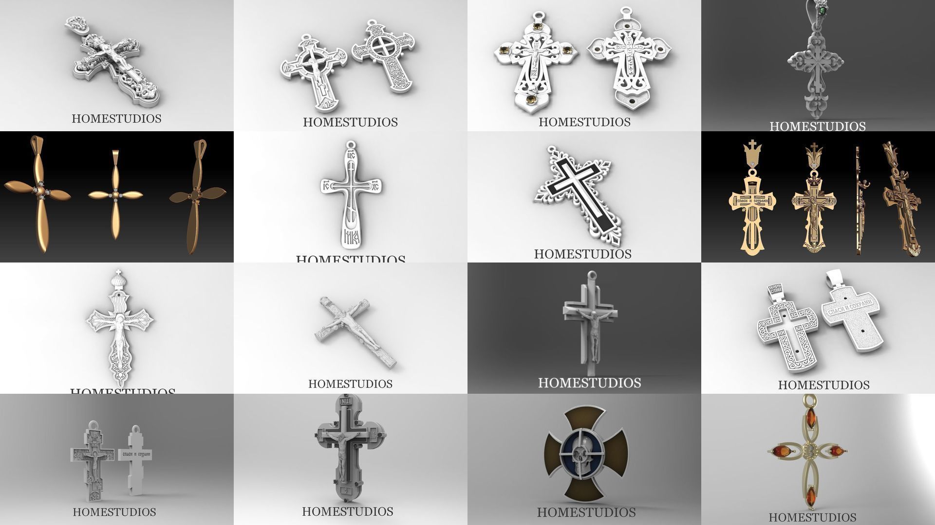 COLLECTION OF DIFFERENT 3D CROSSES _0