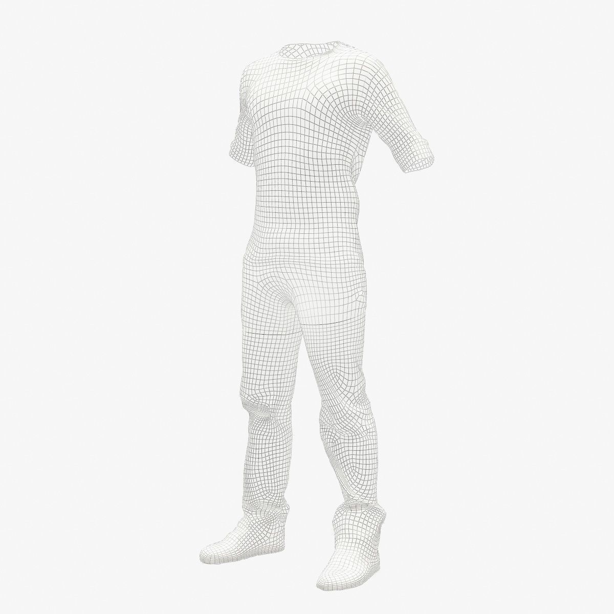 Male Casual Outfit 37 Tshirt Jeans Shoes Low-poly 3D model_9