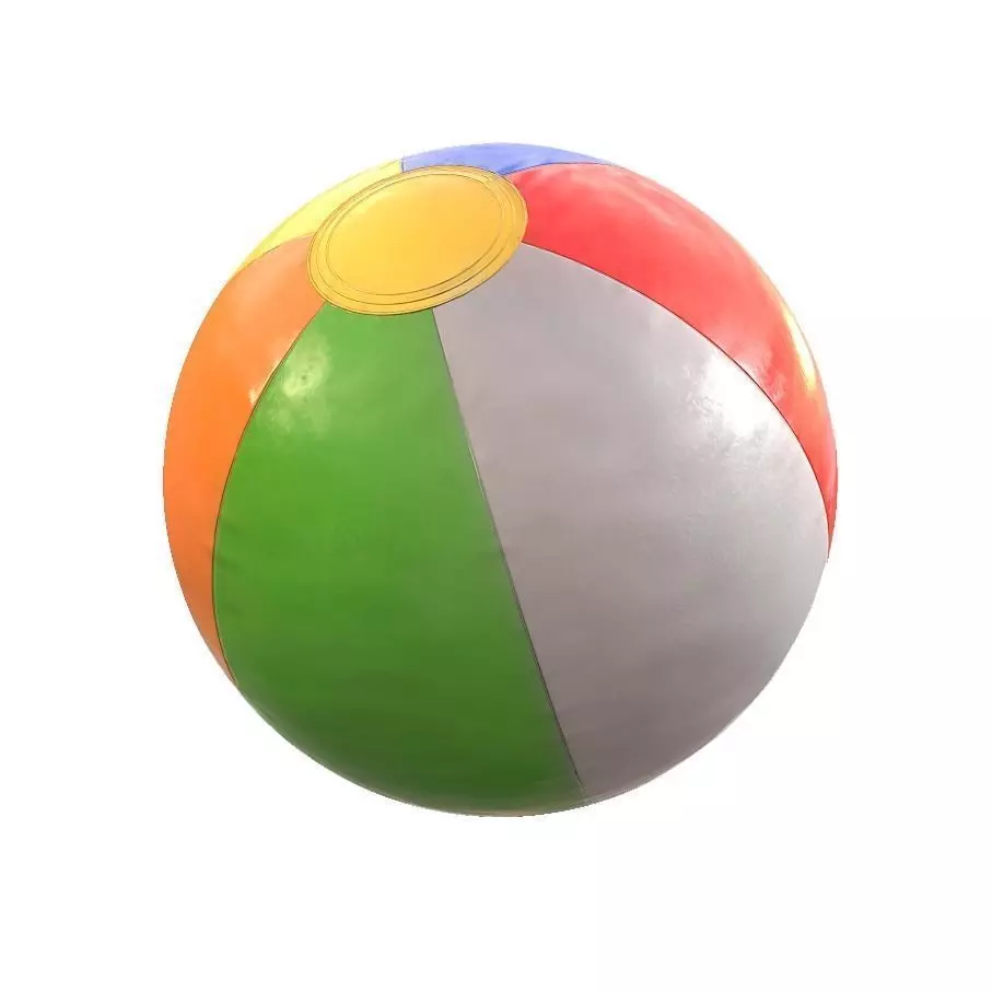 Beach Ball Low-poly 3D model_0