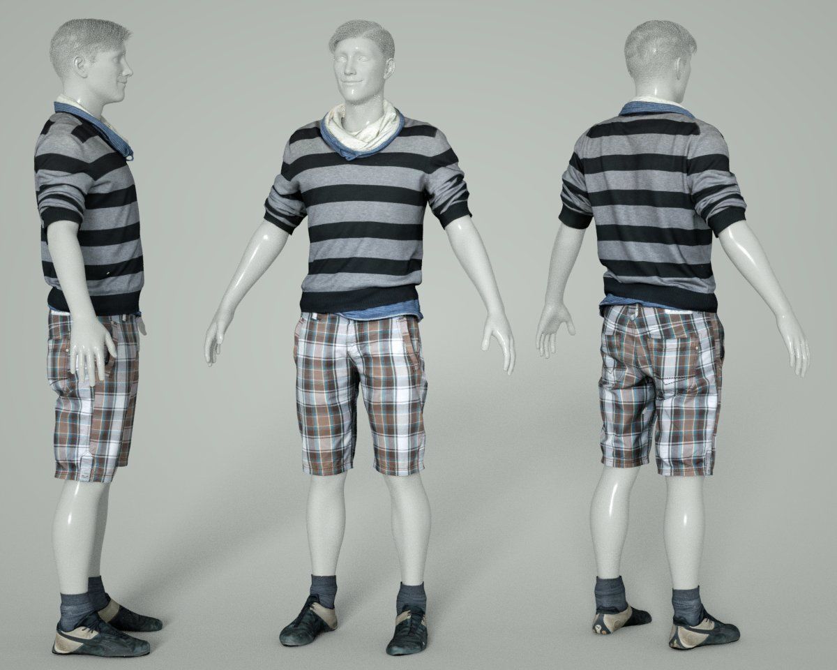 10 Casual Male Outfits V4 3D Model Collection_10