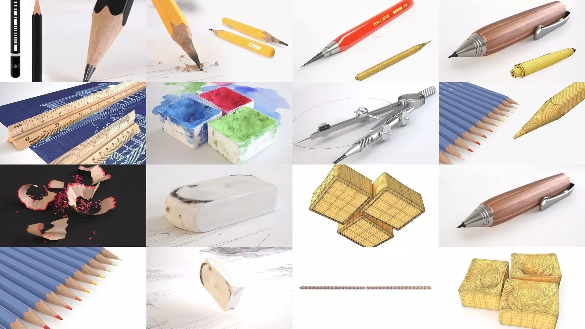 Desk Accessories Pack  3D Model Collection_0