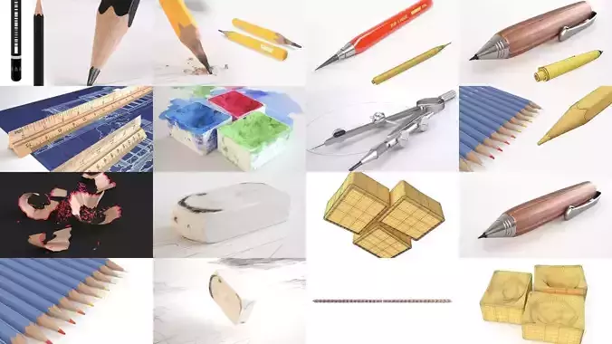Desk Accessories Pack  3D Model Collection