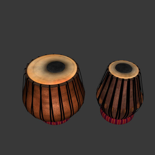 Tabla two drums 3D model