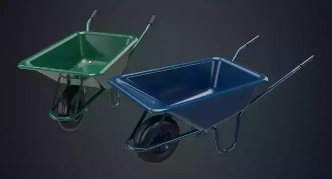 Wheelbarrow 1A Low-poly 3D model