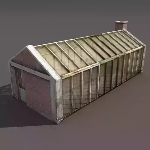 Greenhouse Old Low Poly 3d Model Low-poly 3D model