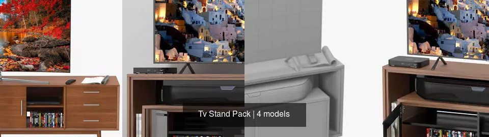 Tv Stand Pack 3D Model Collection_1