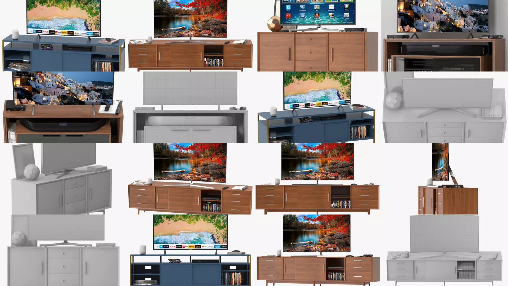 Tv Stand Pack 3D Model Collection_0