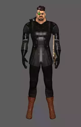 Steampunk man in armor