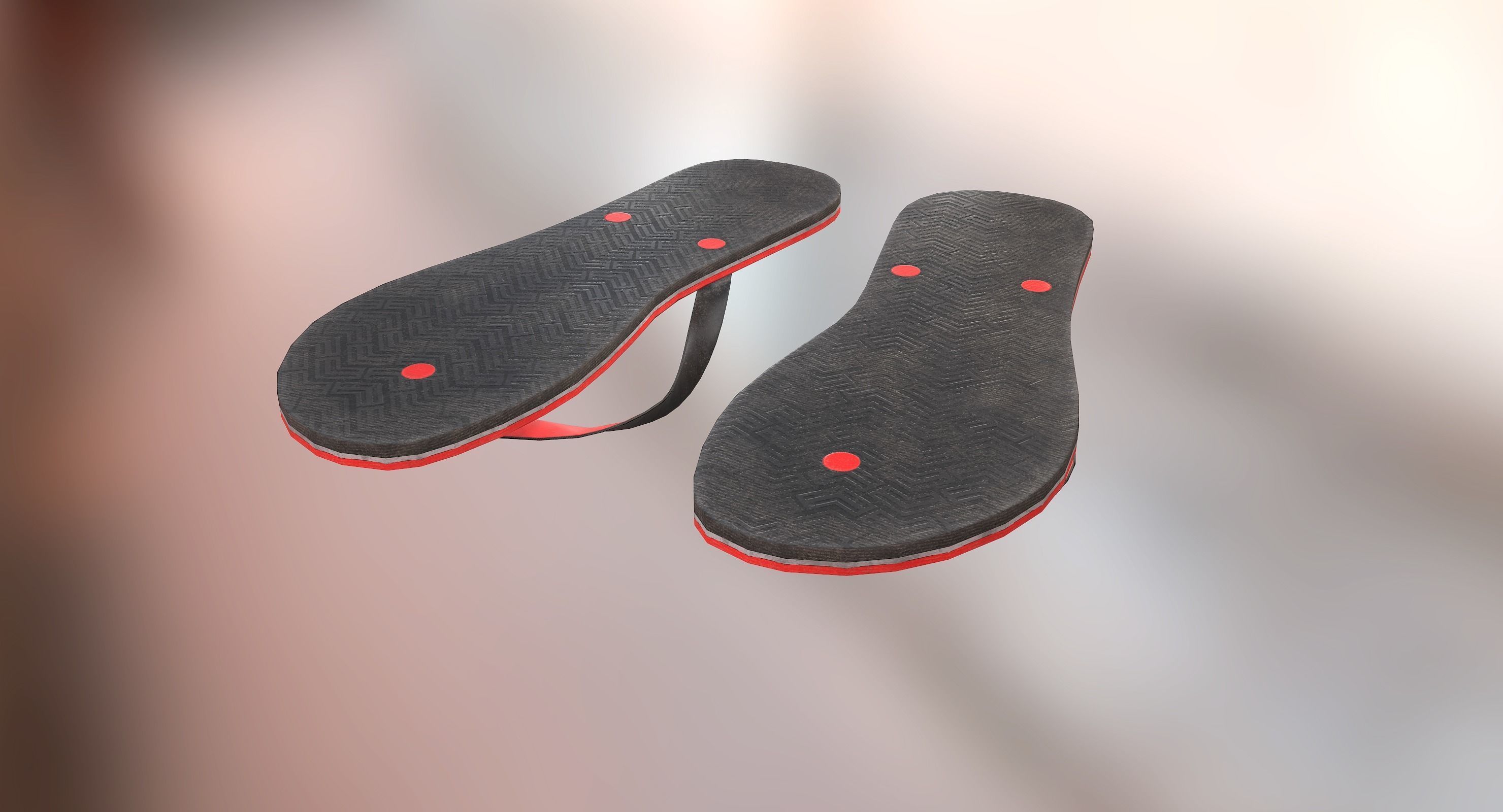 Flip-Flop pair of flip flops Low-poly 3D model_7