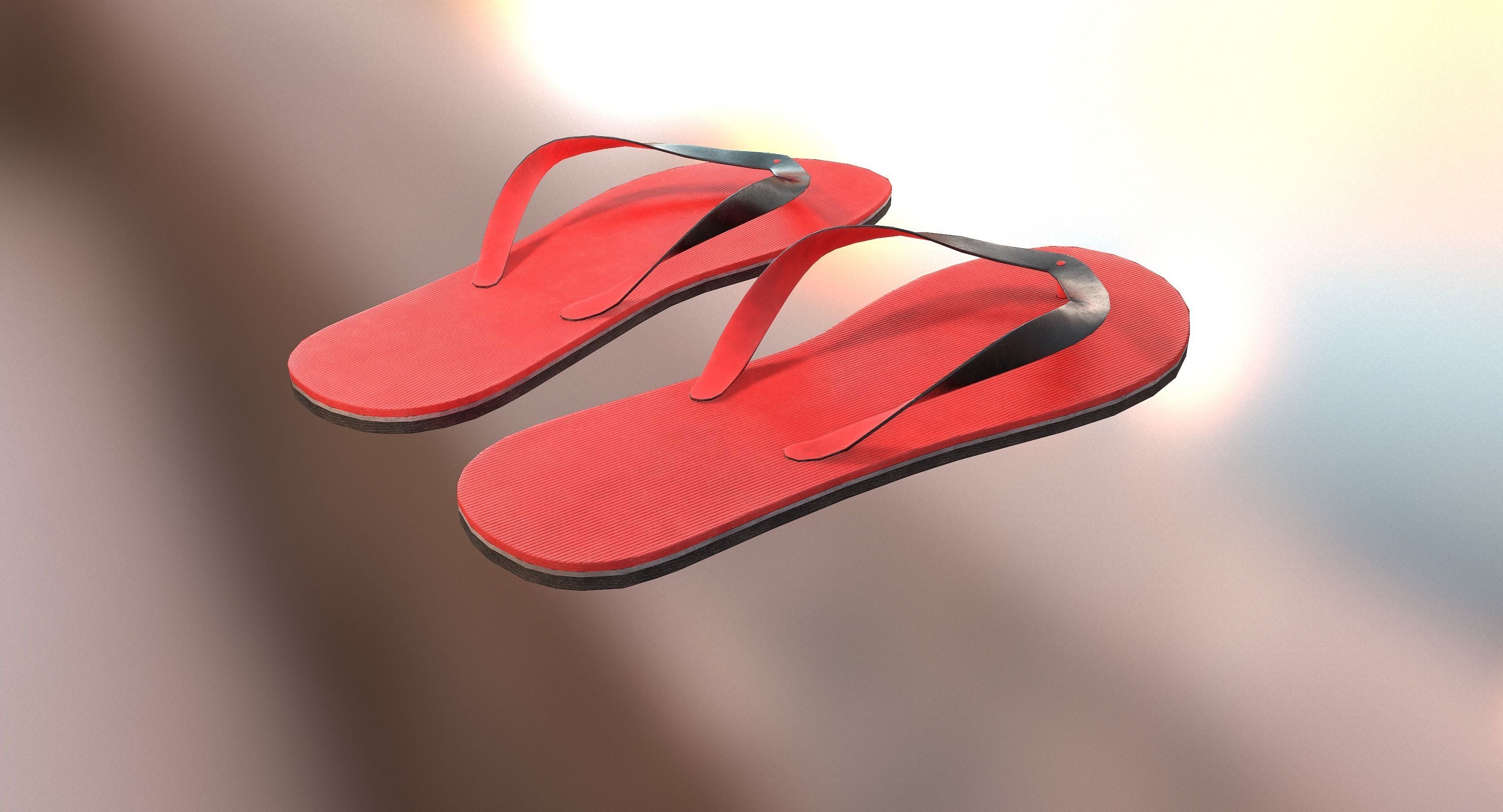 Flip-Flop pair of flip flops Low-poly 3D model_2