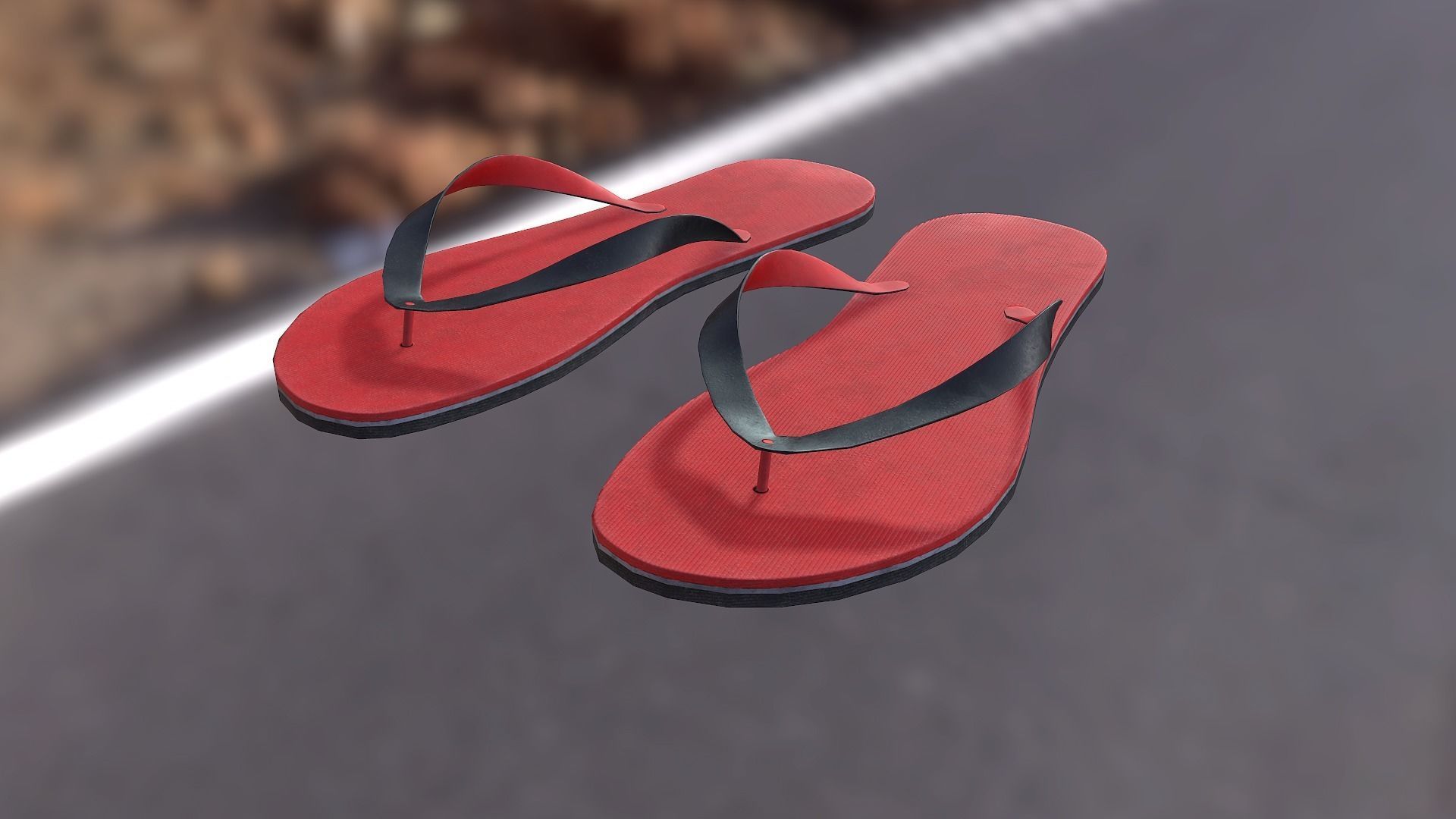 Flip-Flop pair of flip flops Low-poly 3D model_4
