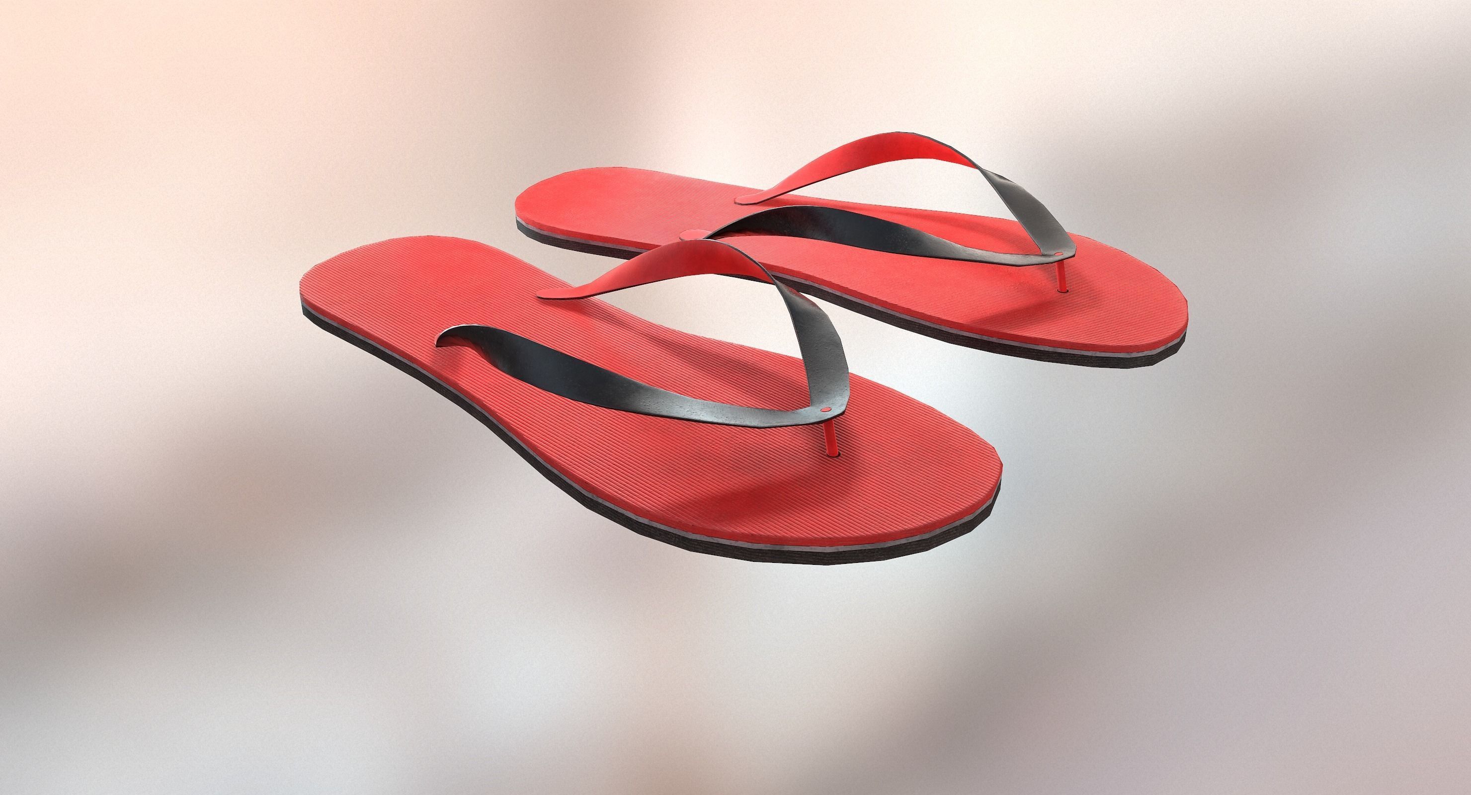 Flip-Flop pair of flip flops Low-poly 3D model_5