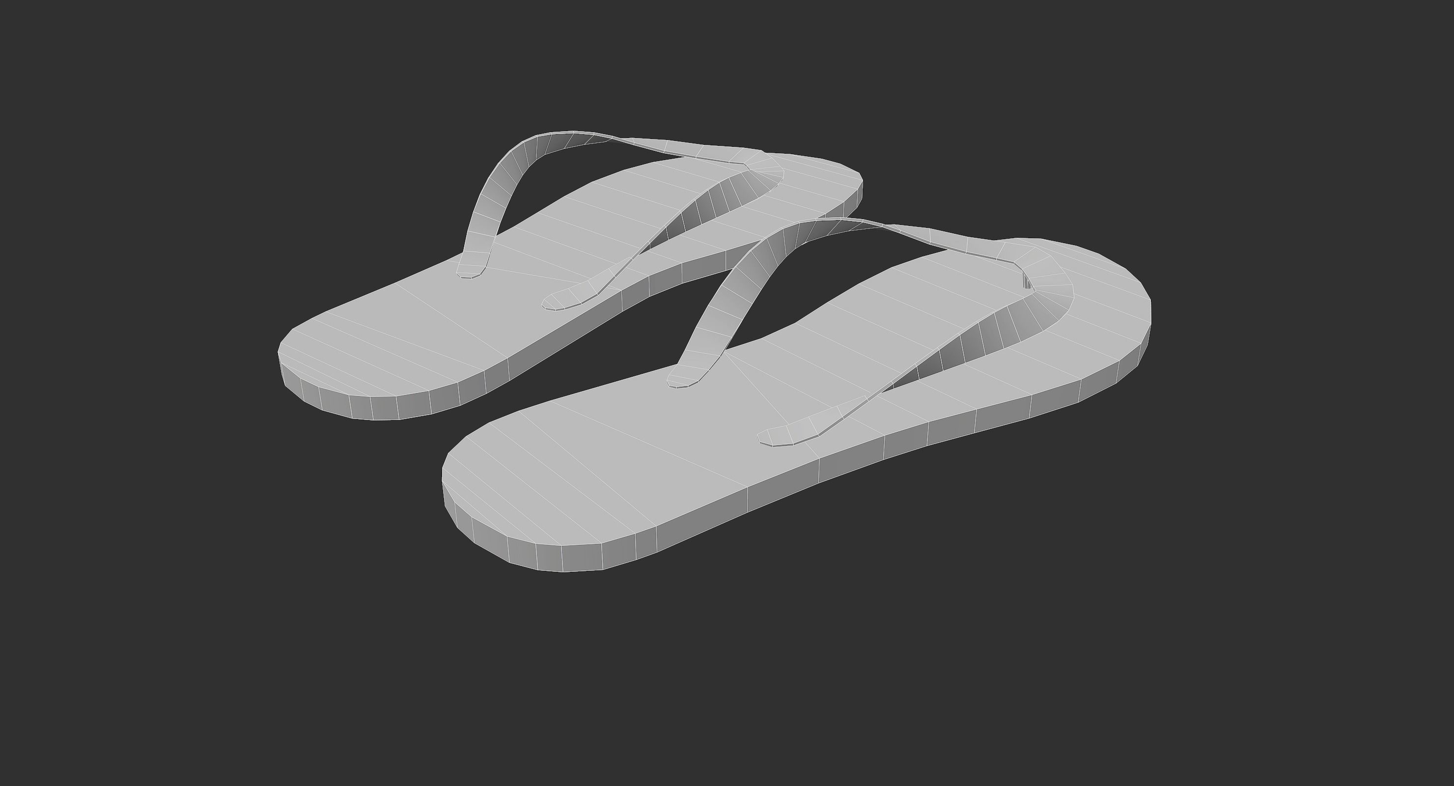Flip-Flop pair of flip flops Low-poly 3D model_11
