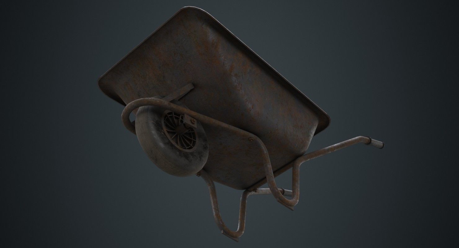 Wheelbarrow 1C Low-poly 3D model_7