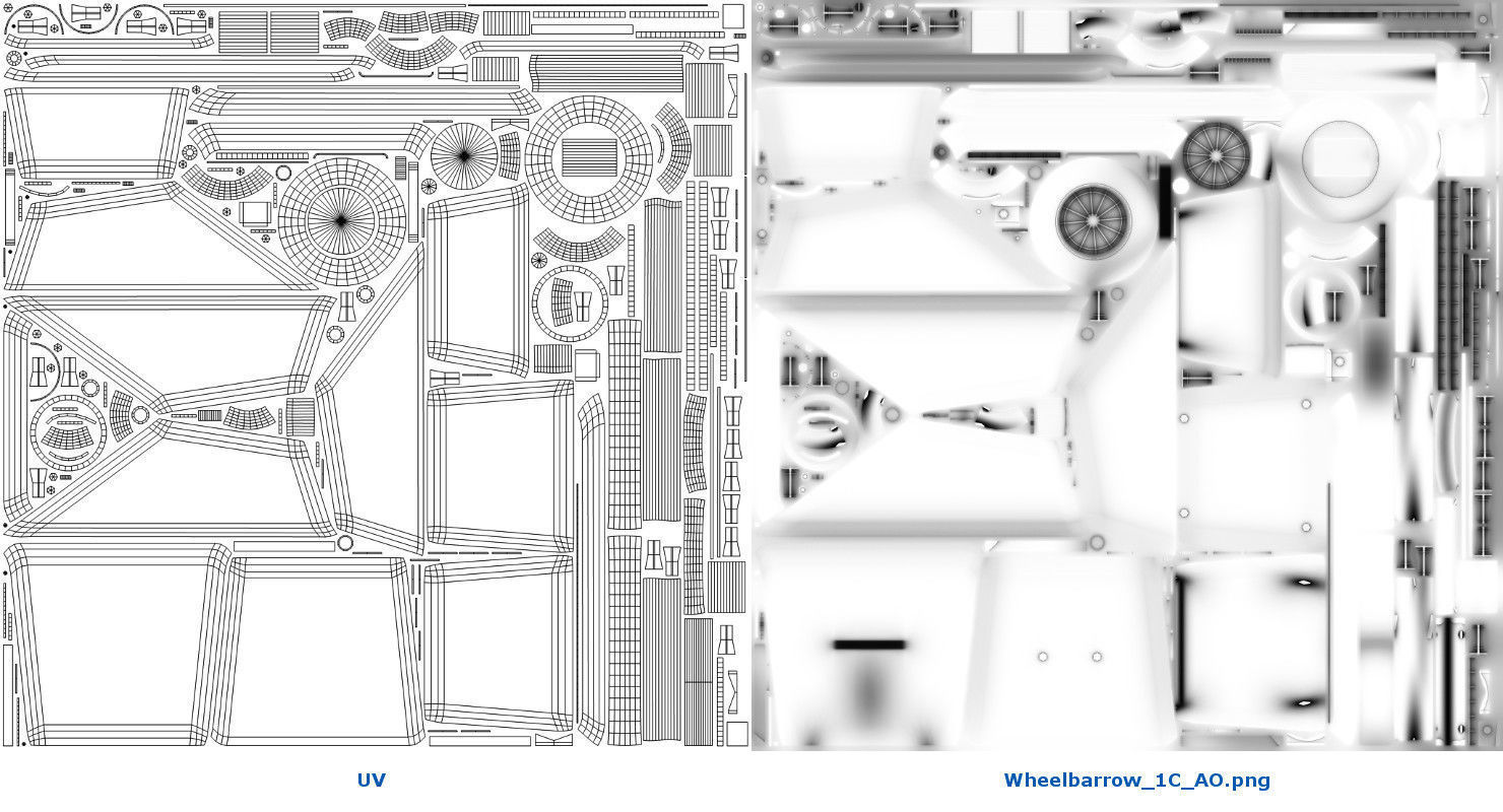 Wheelbarrow 1C Low-poly 3D model_9