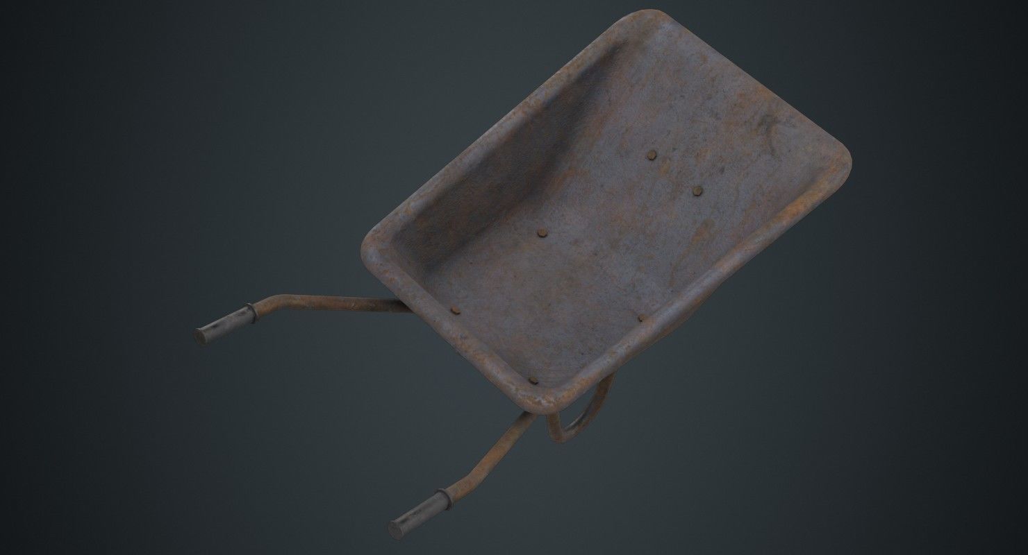 Wheelbarrow 1C Low-poly 3D model_5