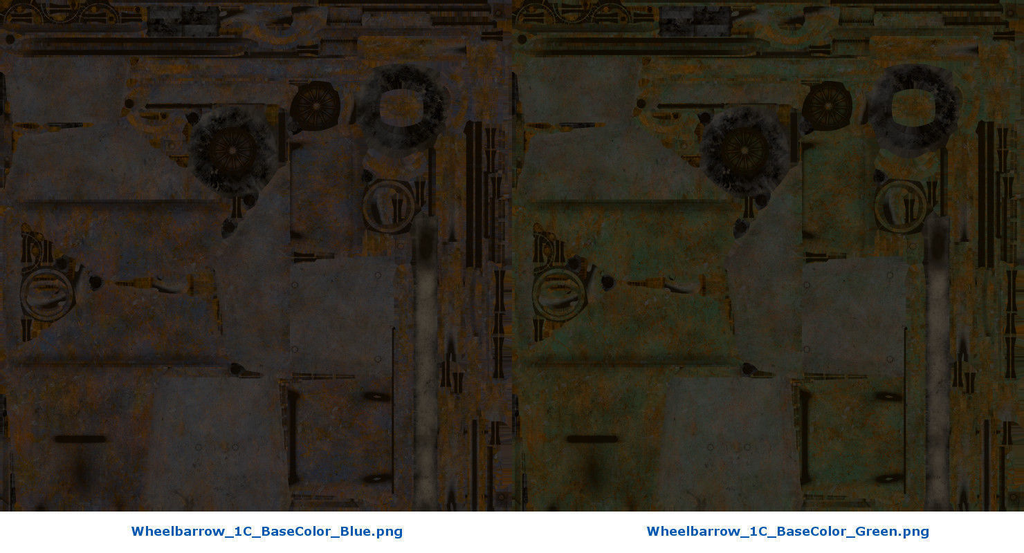 Wheelbarrow 1C Low-poly 3D model_10