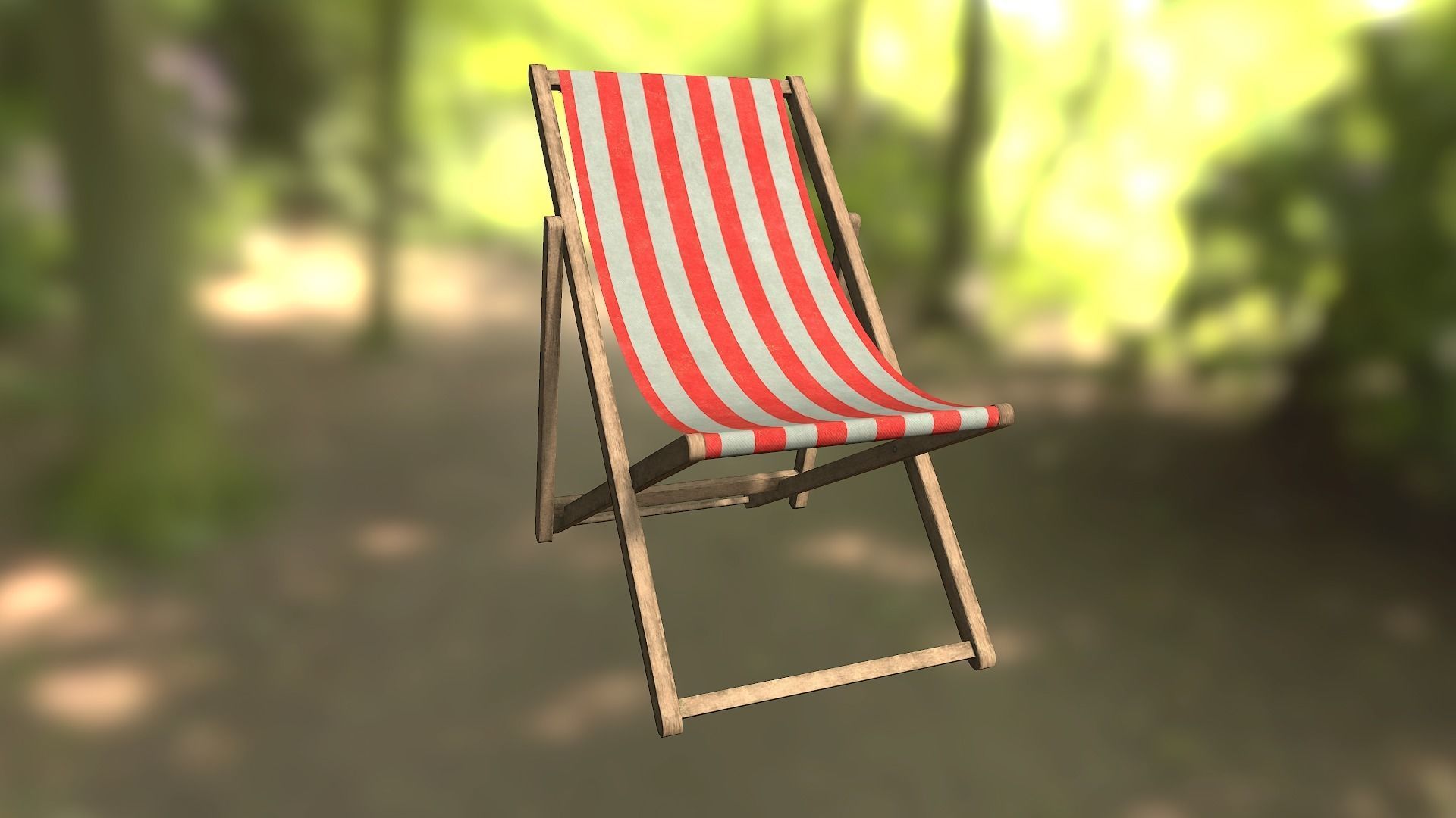 Deck Chair Low-poly 3D model_7