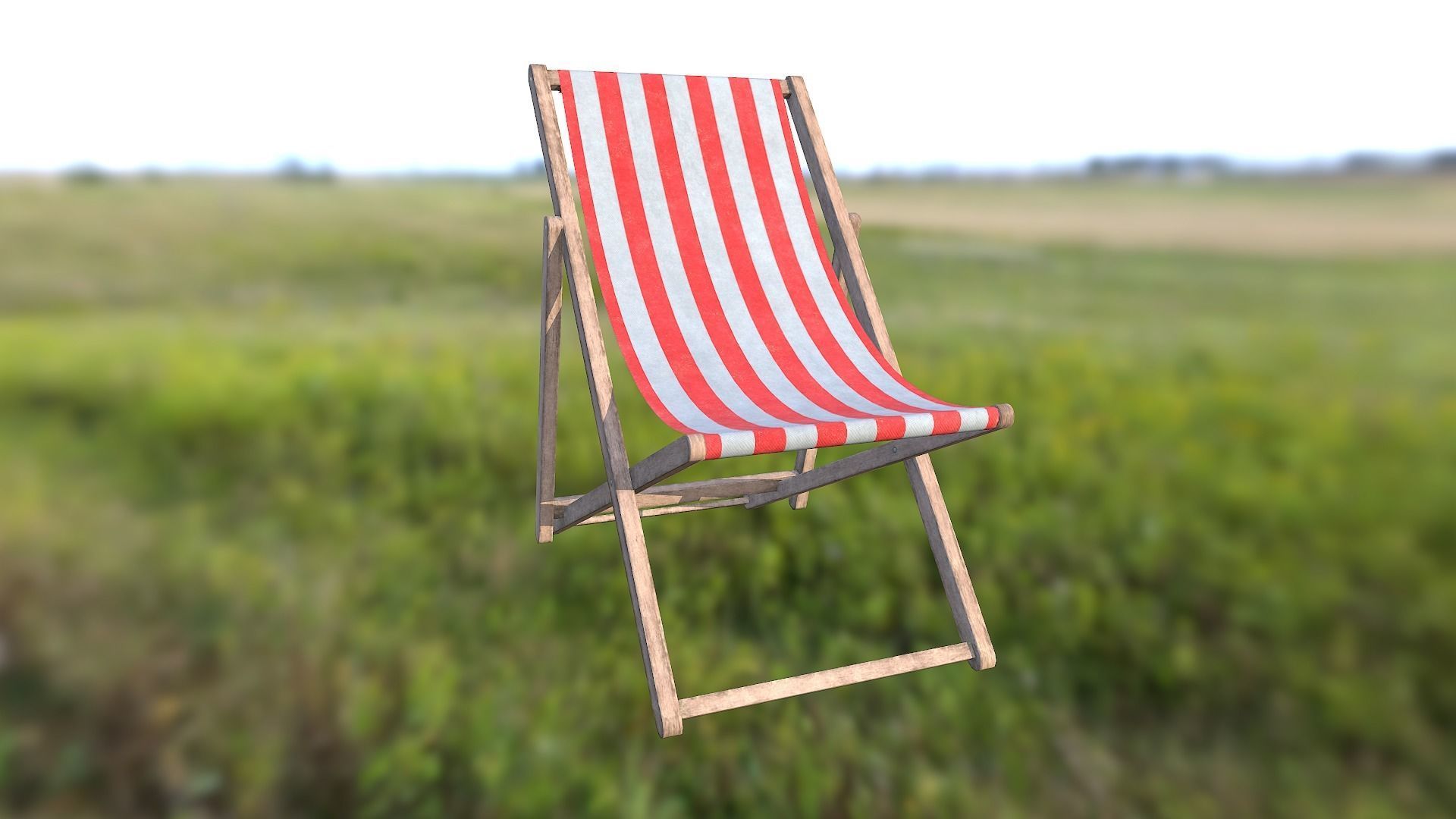 Deck Chair Low-poly 3D model_9