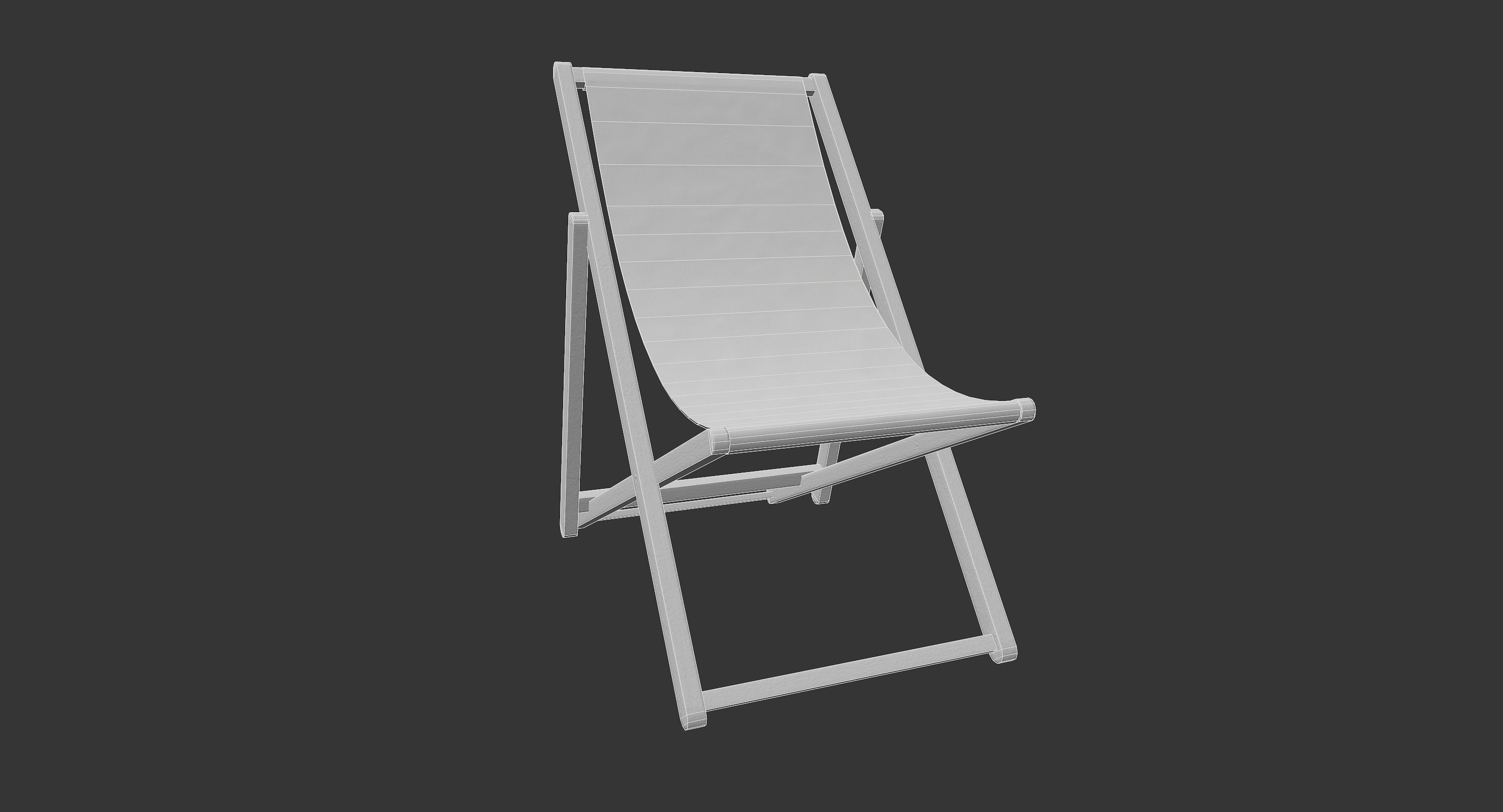 Deck Chair Low-poly 3D model_10