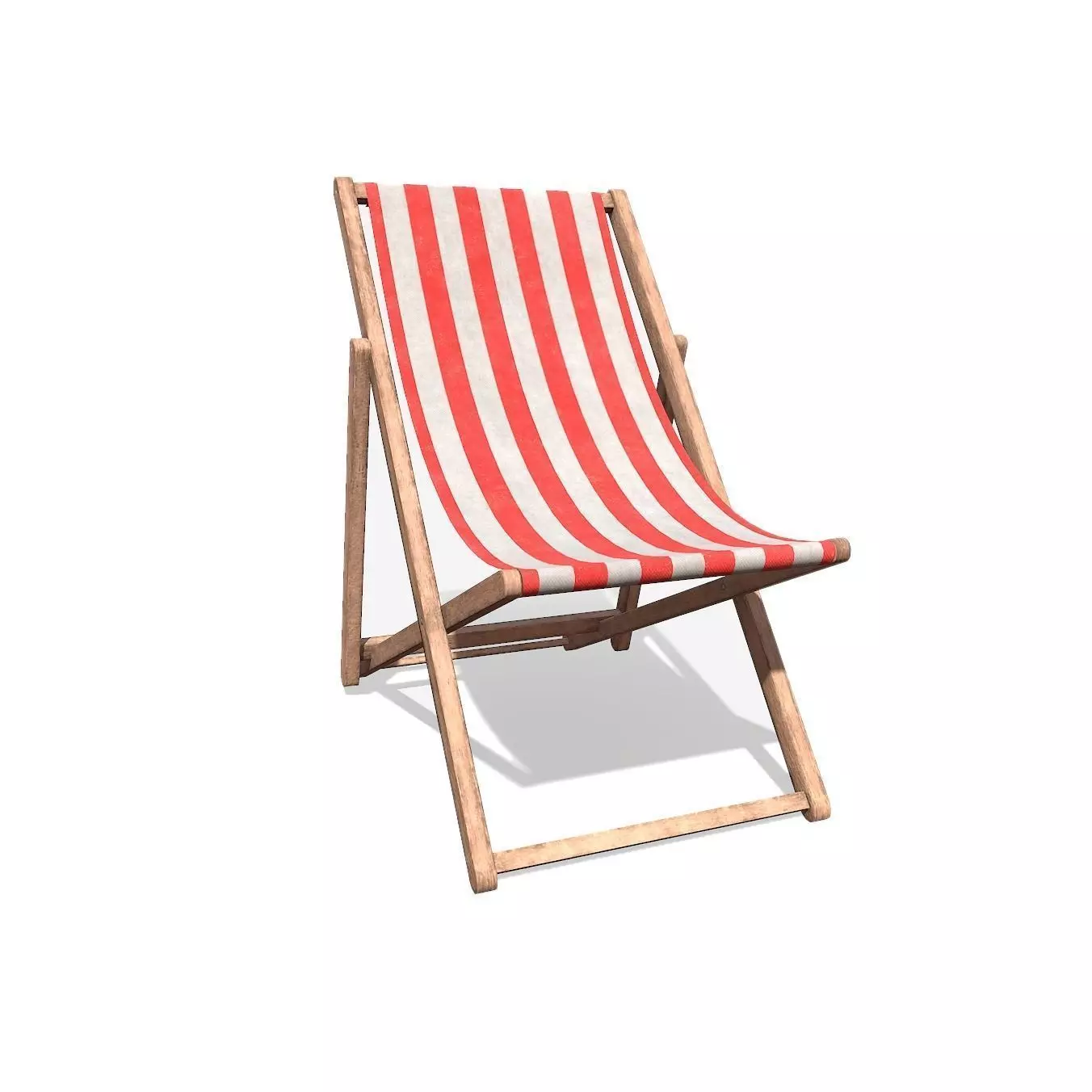 Deck Chair Low-poly 3D model_0