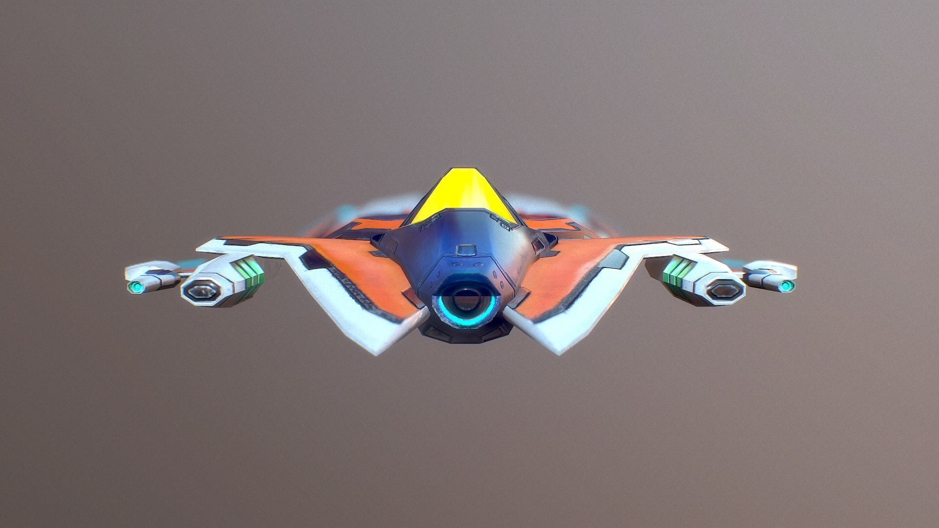 spaceship ONE Low-poly 3D model_4