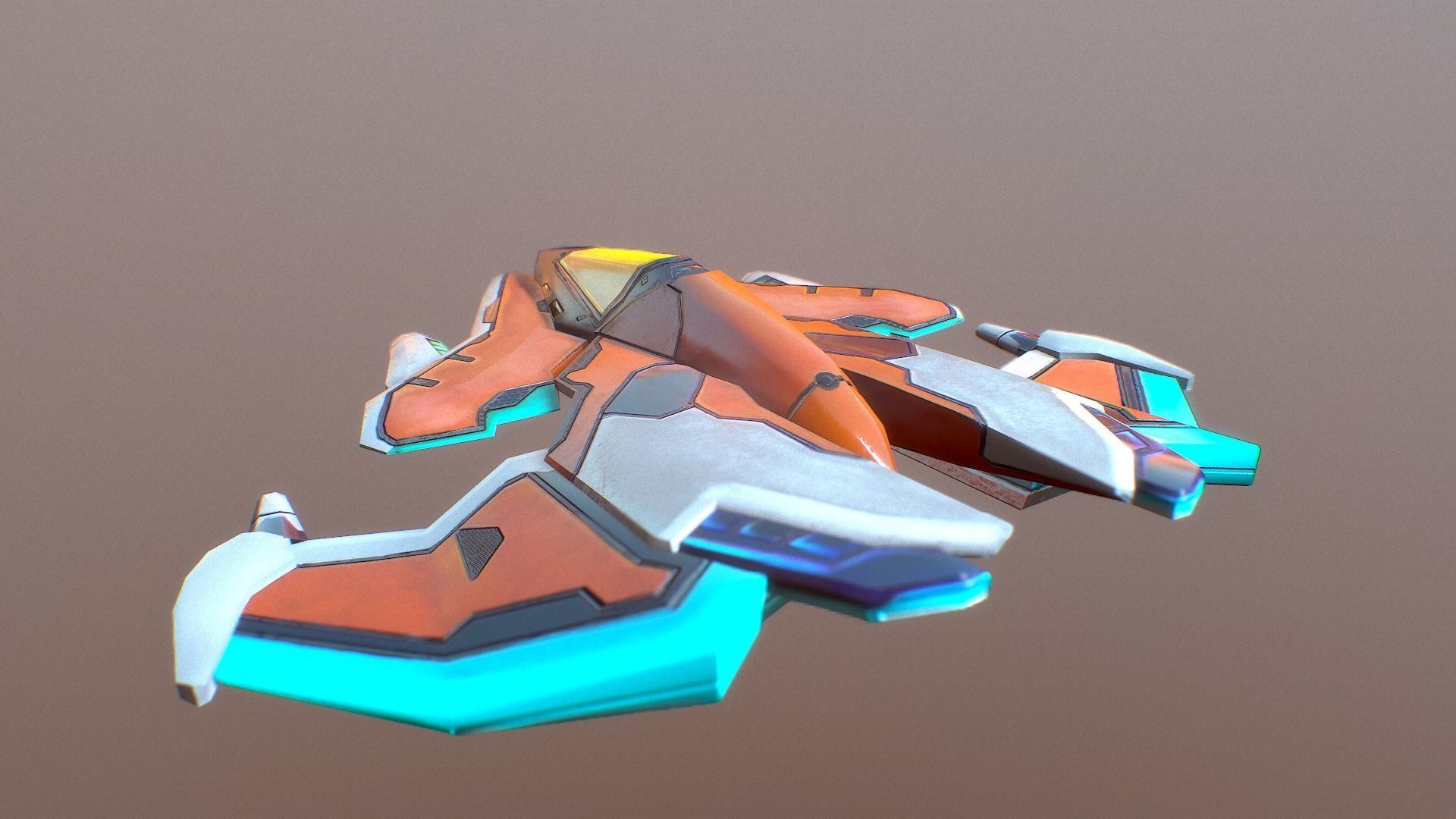 spaceship ONE Low-poly 3D model_7