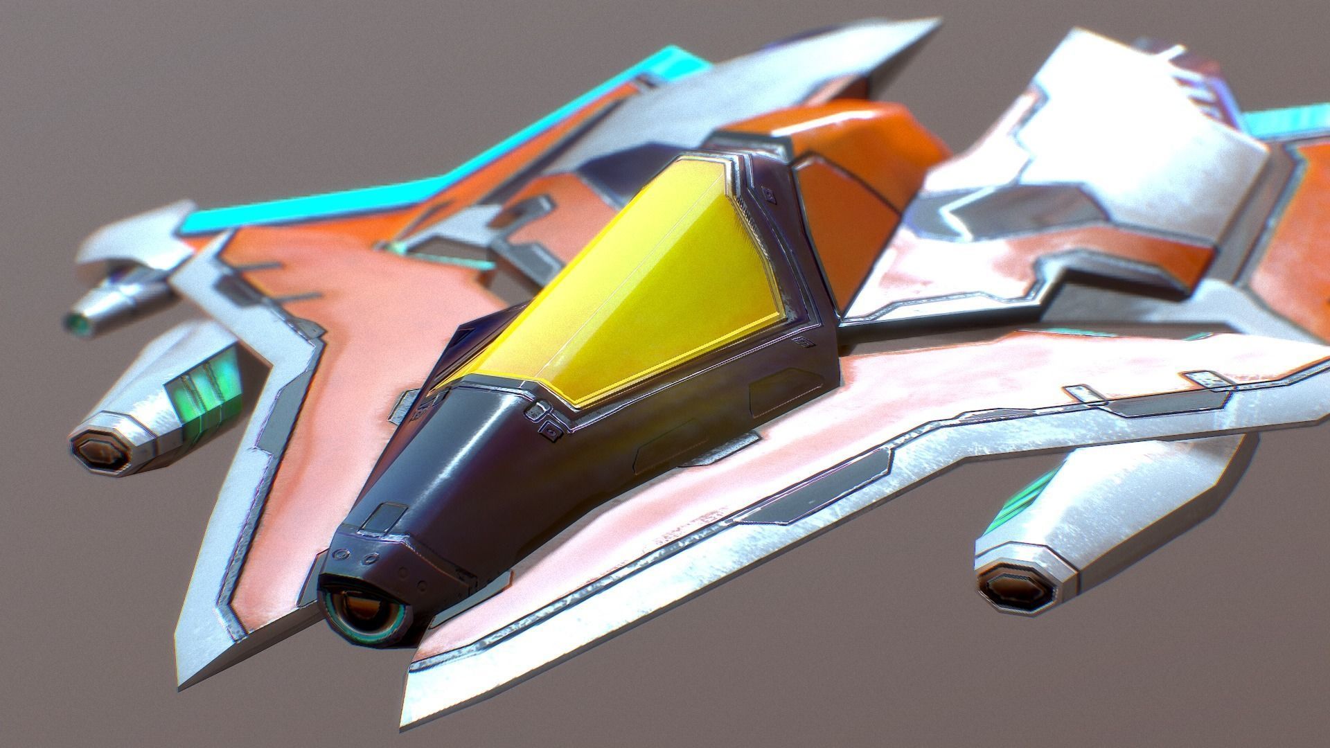 spaceship ONE Low-poly 3D model_1