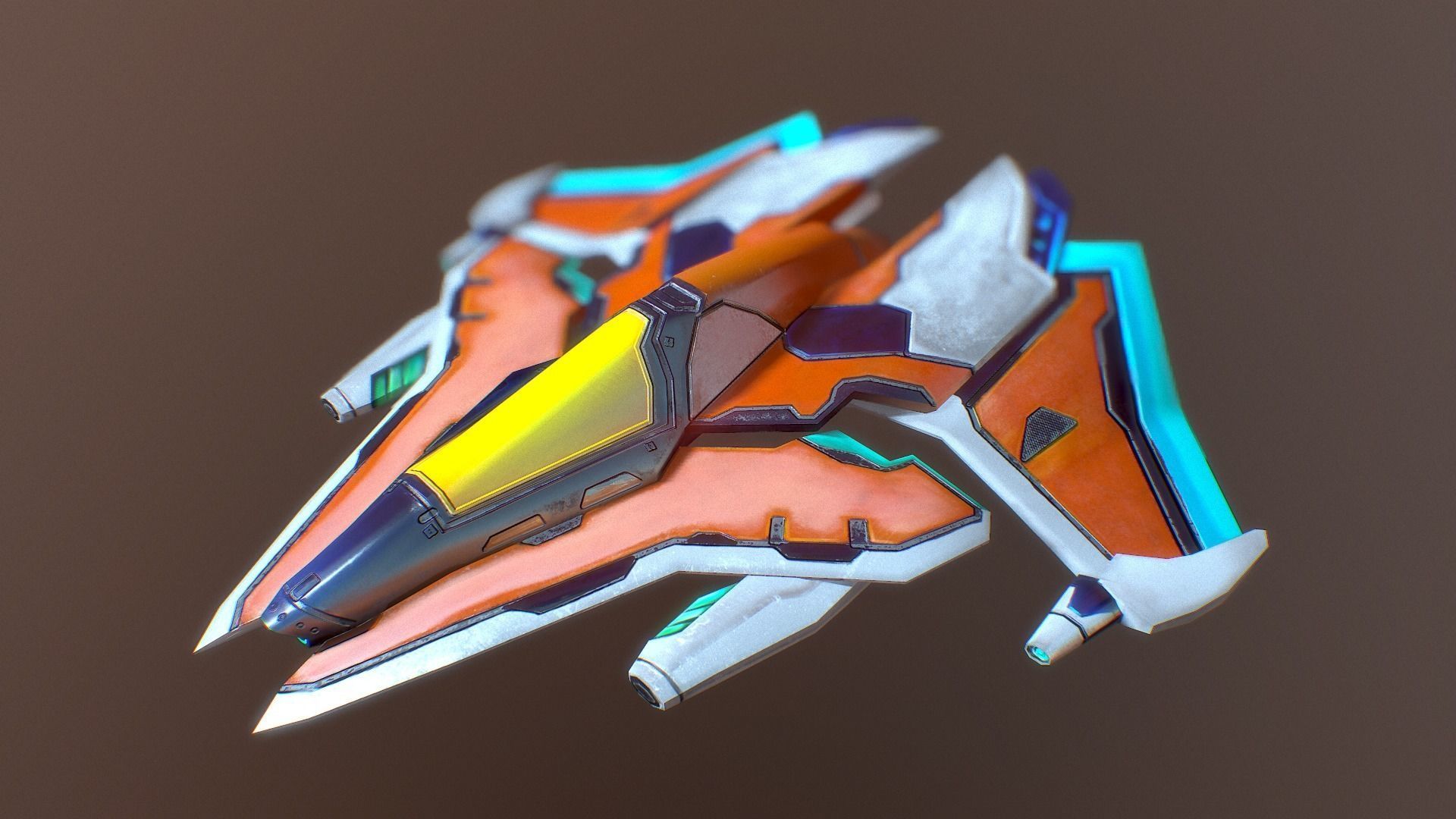 spaceship ONE Low-poly 3D model_0