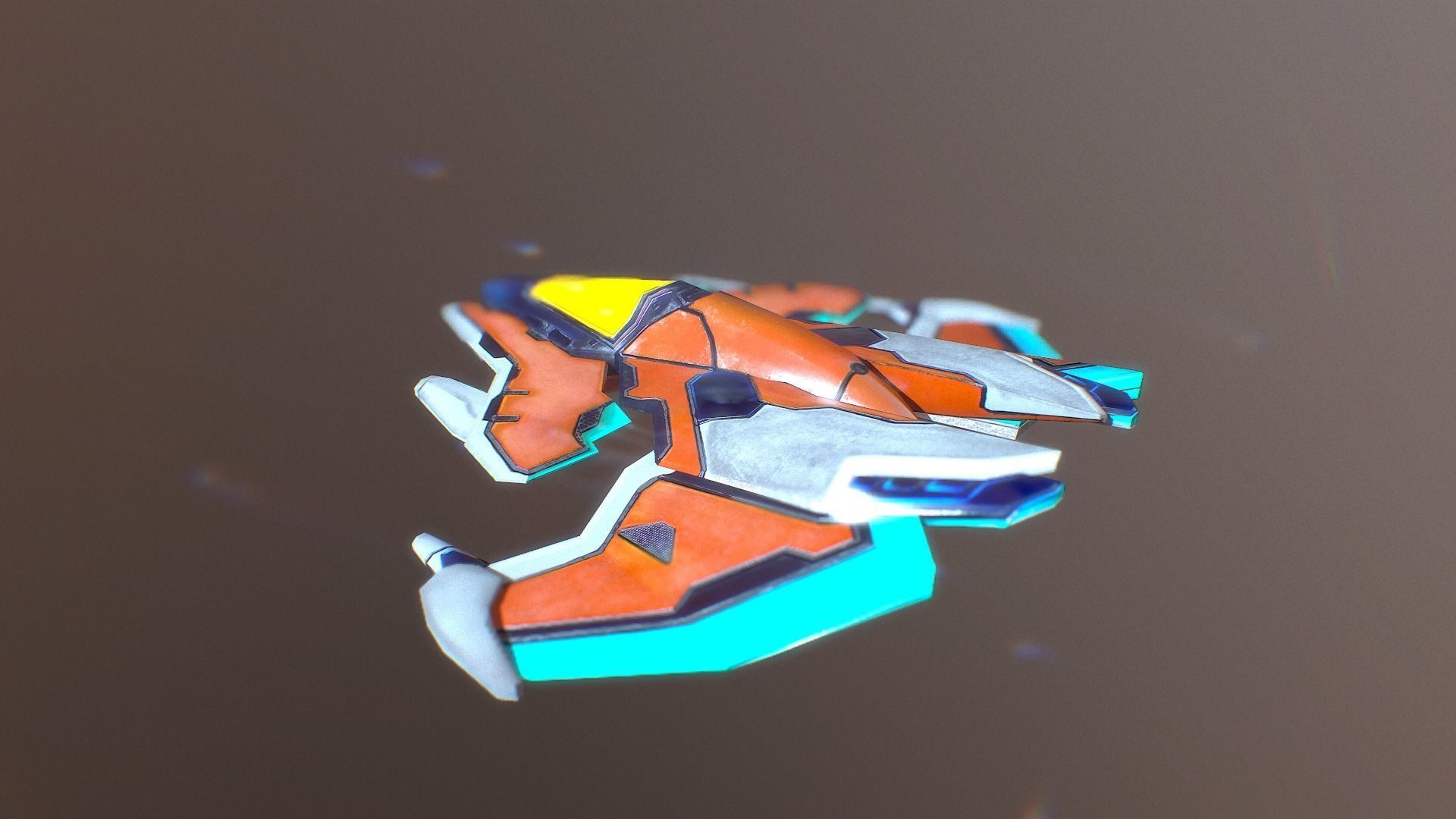 spaceship ONE Low-poly 3D model_8