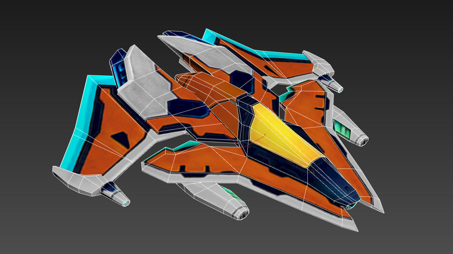 spaceship ONE Low-poly 3D model_11