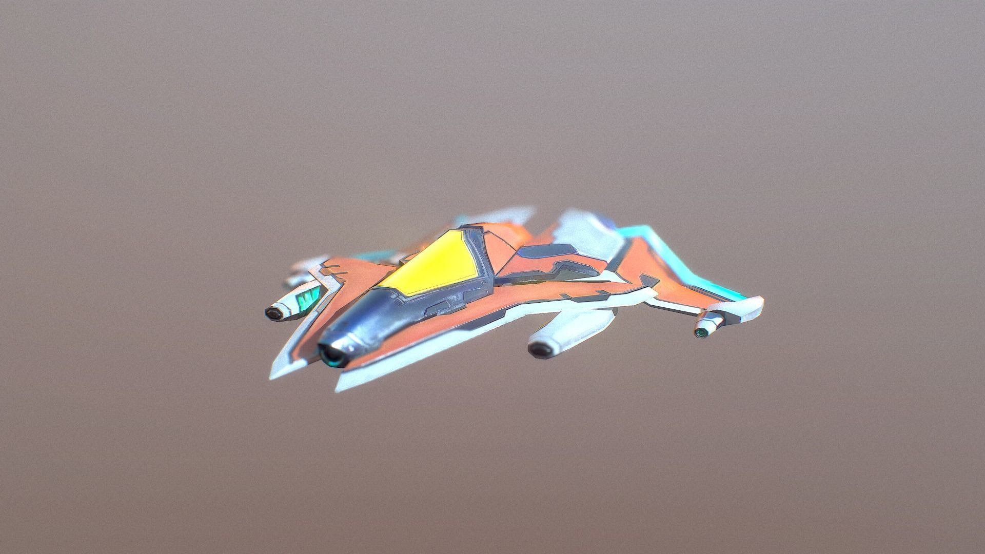 spaceship ONE Low-poly 3D model_3