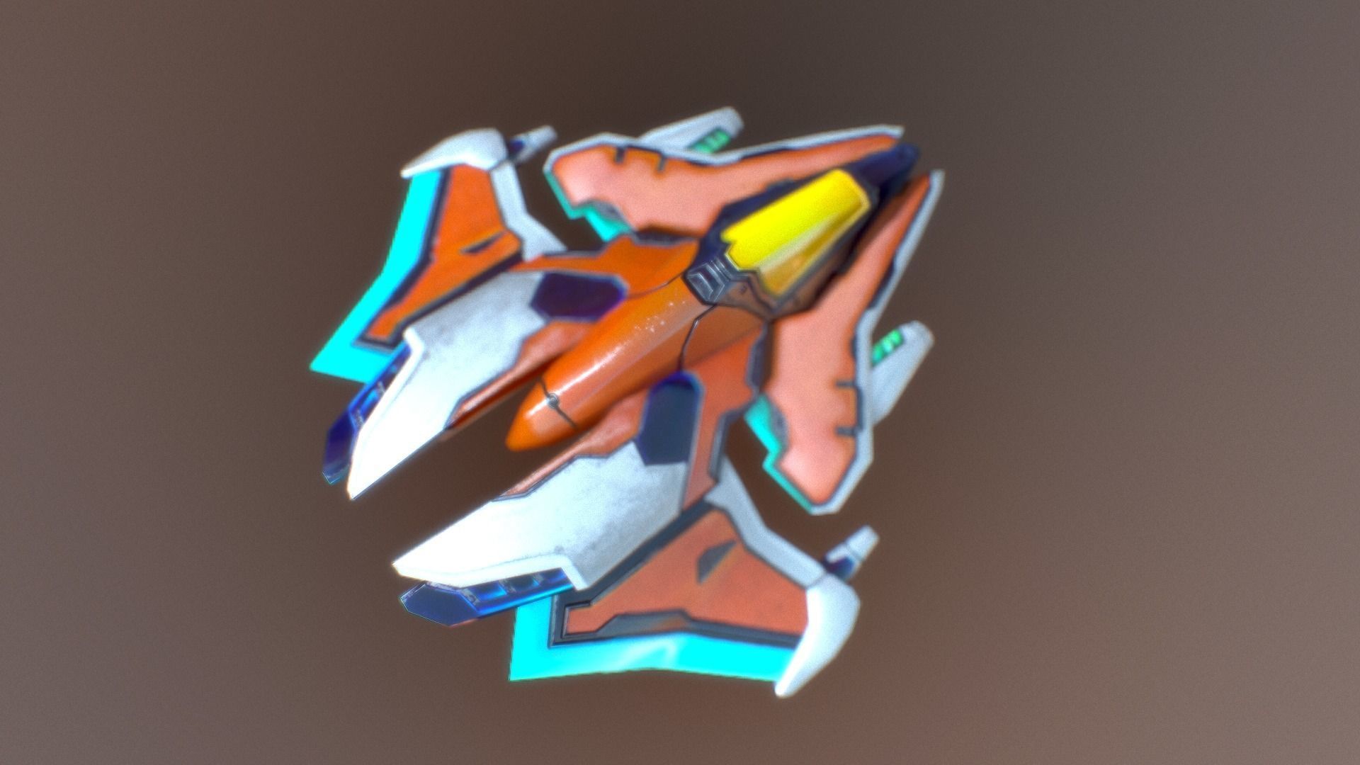 spaceship ONE Low-poly 3D model_10