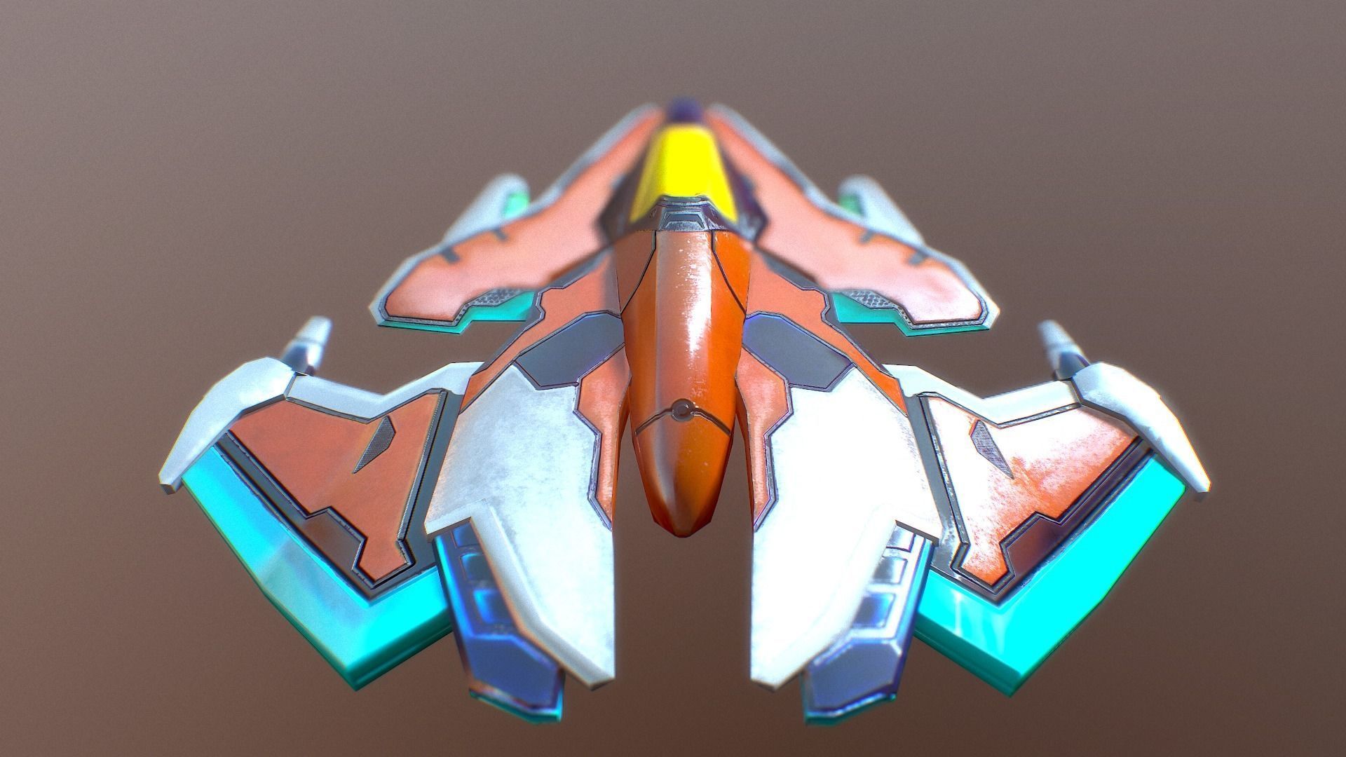 spaceship ONE Low-poly 3D model_9