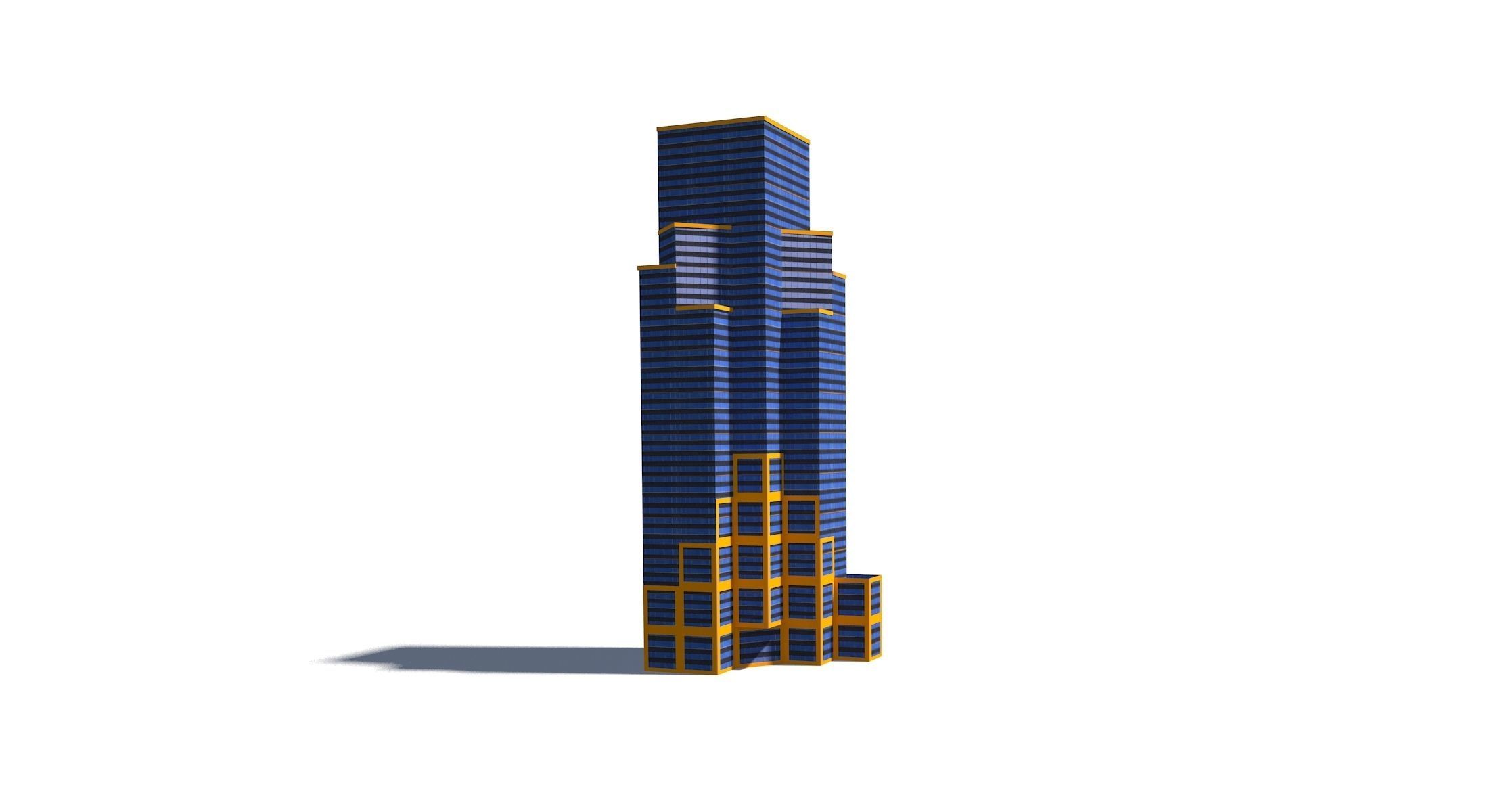 High Rise Buildings Low-poly 3D model_2