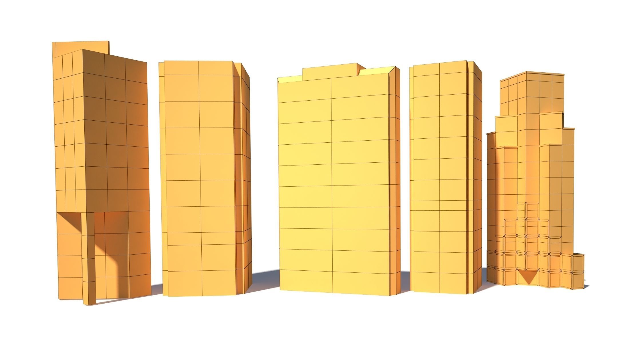 High Rise Buildings Low-poly 3D model_1