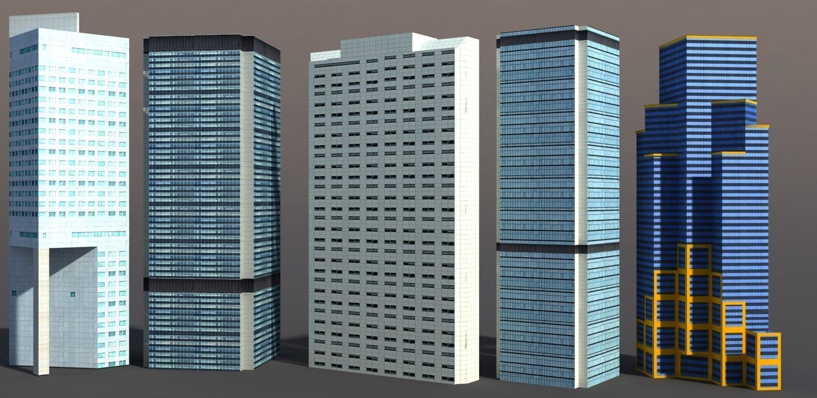 High Rise Buildings Low-poly 3D model_12