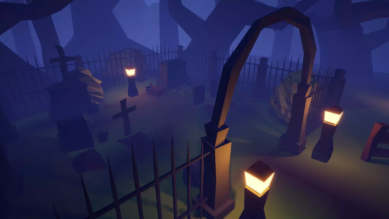 Low Poly Pack 33 Objects Graveyard Landscape Low-poly 3D model_0