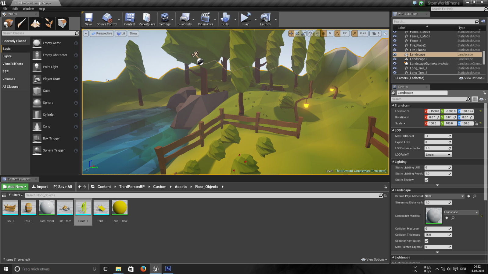 Low Poly Pack 33 Objects Graveyard Landscape Low-poly 3D model_3