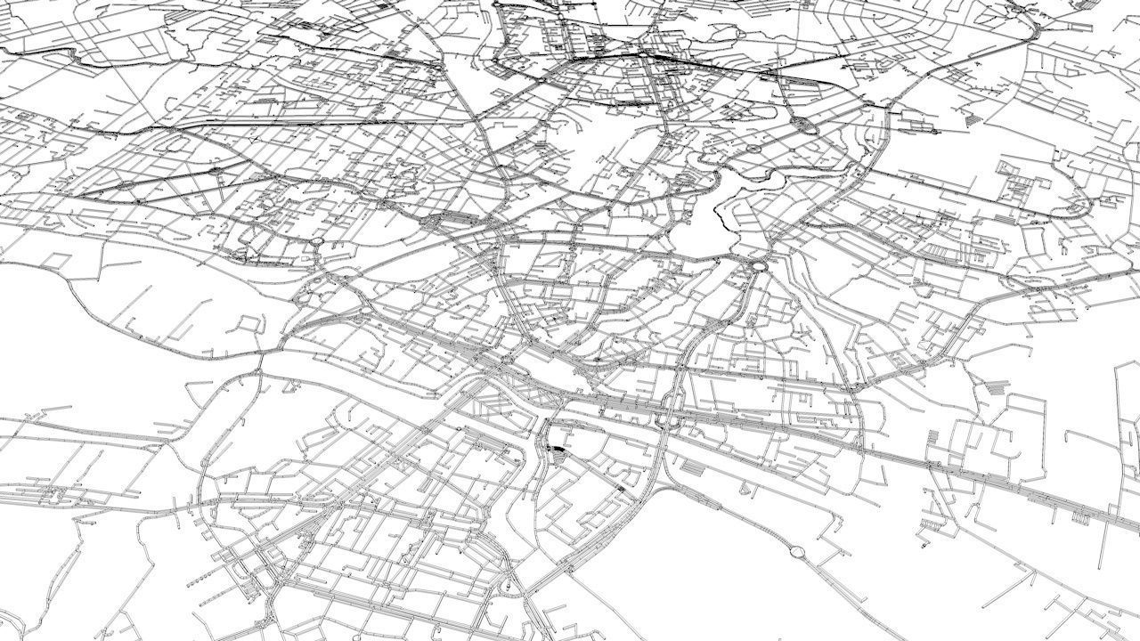 Kaliningrad Road Network and Streets 3D model_12