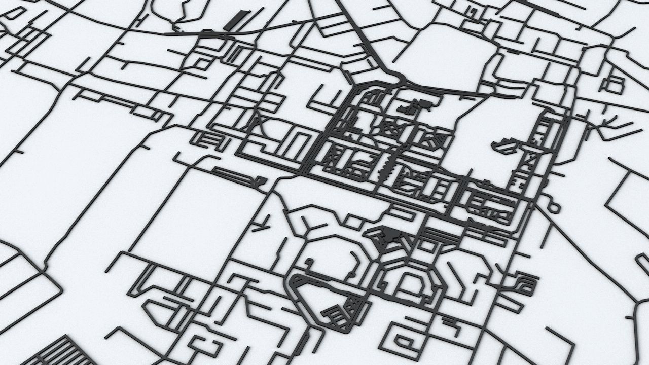 Kaliningrad Road Network and Streets 3D model_4