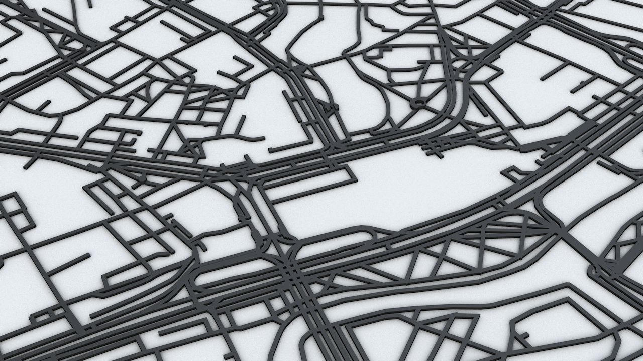 Kaliningrad Road Network and Streets 3D model_9