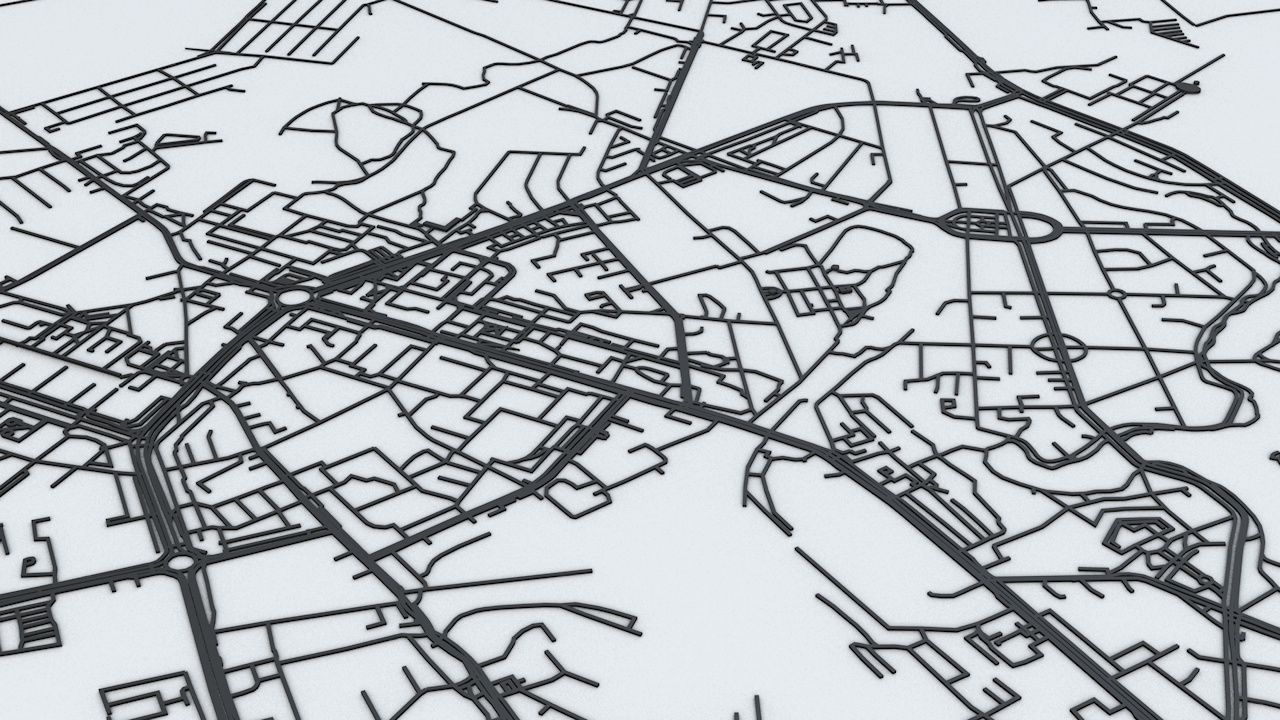 Kaliningrad Road Network and Streets 3D model_5