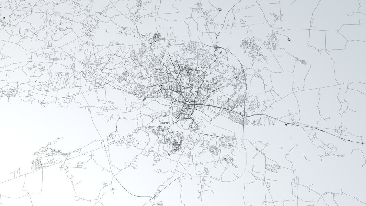 Kaliningrad Road Network and Streets 3D model_1