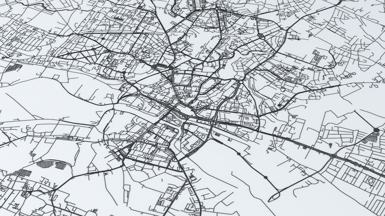 Kaliningrad Road Network and Streets 3D model_3