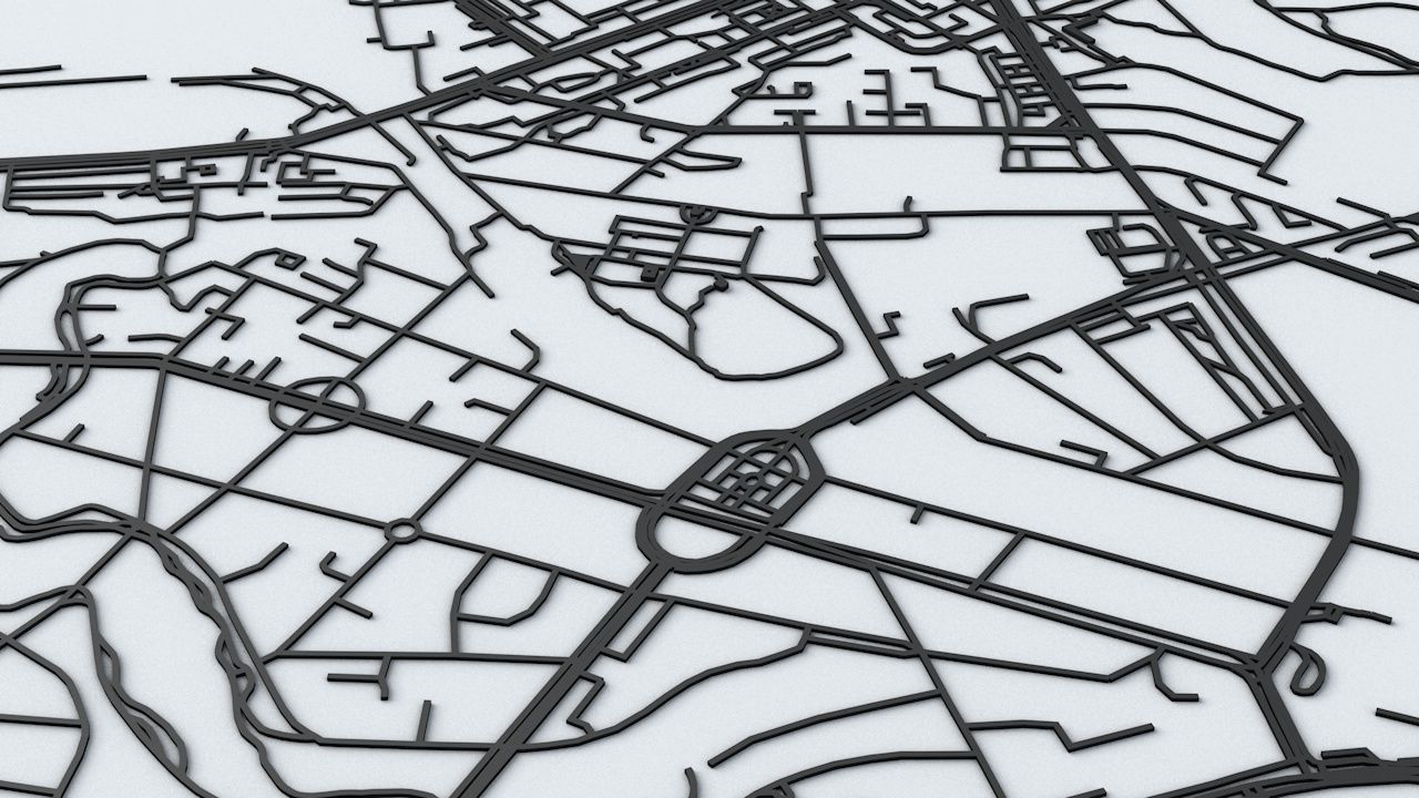 Kaliningrad Road Network and Streets 3D model_6