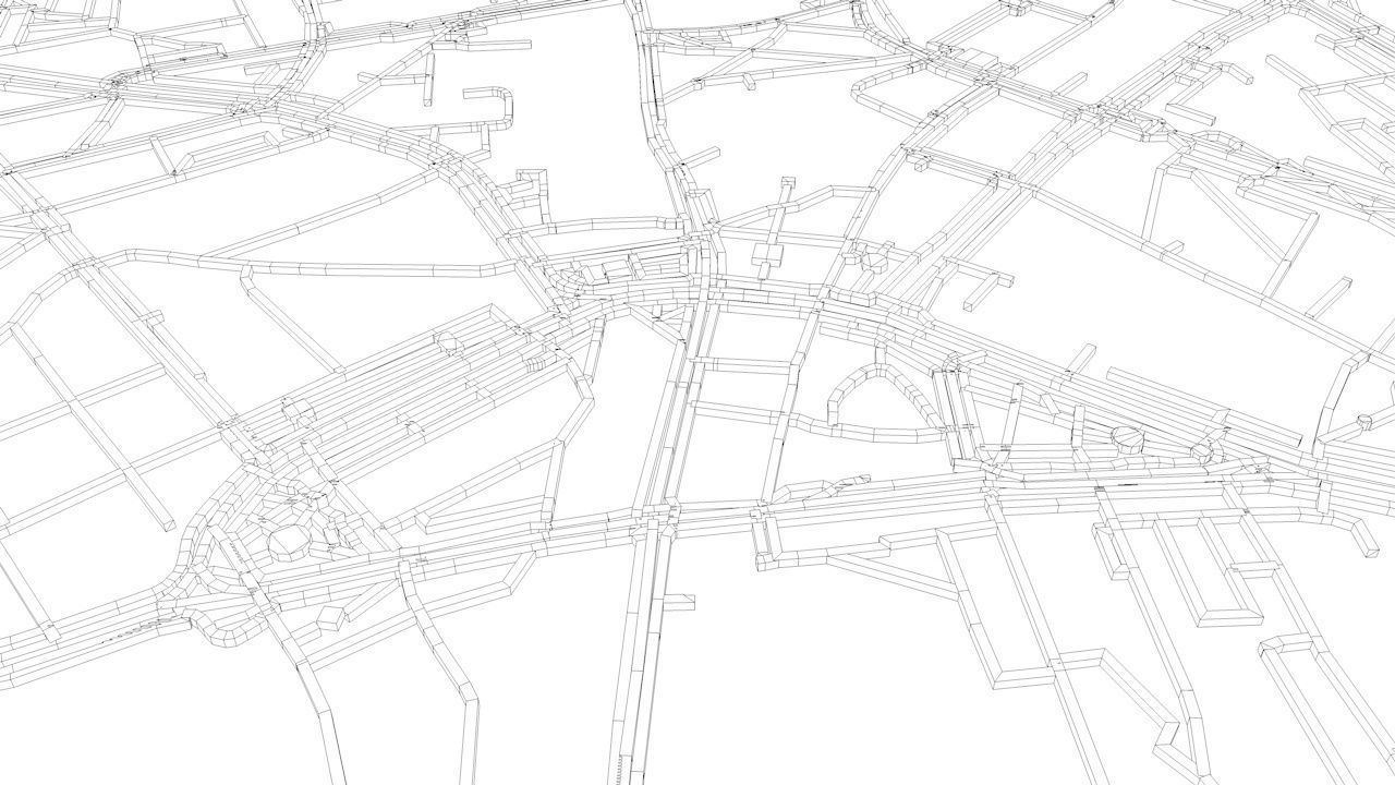 Kaliningrad Road Network and Streets 3D model_13