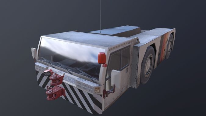 airport tow tractor Low-poly 3D model